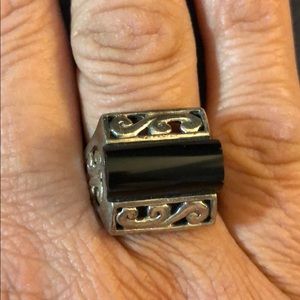 .925 Sterling silver with onyx size 9 ring
